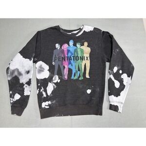 Pentatonix Band Sweatshirt Delta Fleece Bleach Wash Graphic Gray Small